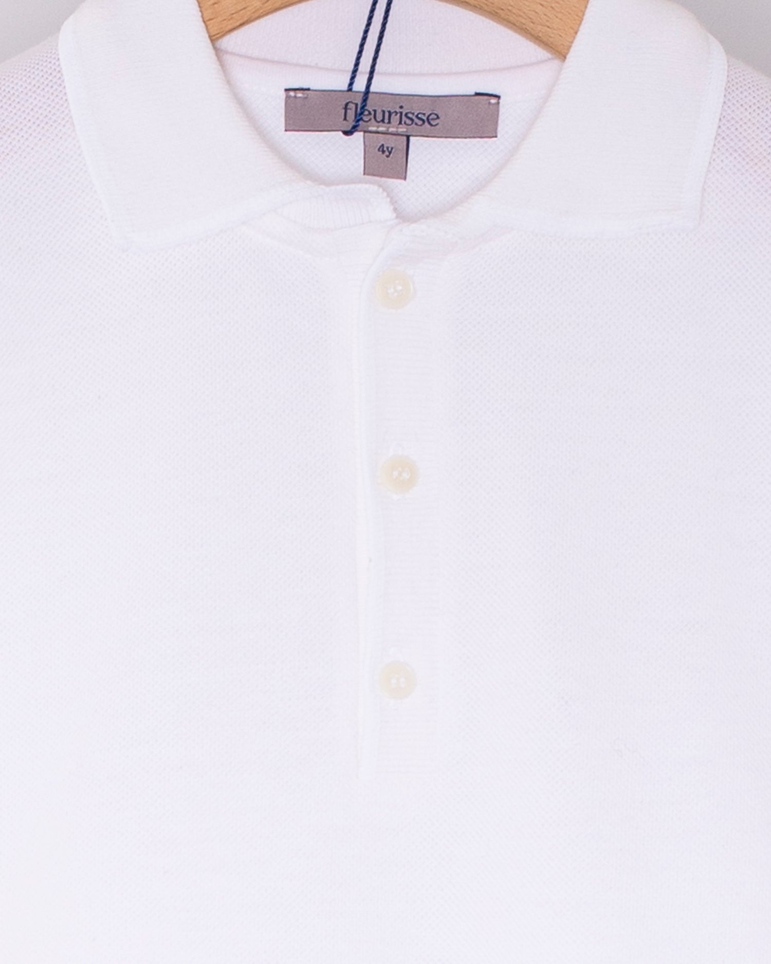 Polo Shirt Long Sleeve Italian White Piquet